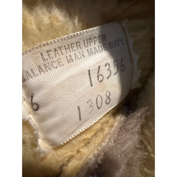 Vintage Brown Suede Shearling-Lined Lace-Up Winter Boots Size 6  Boho - Picture 2 of 8